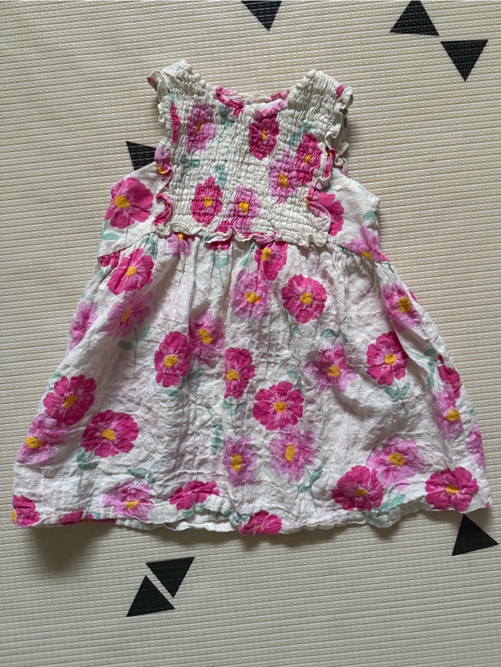 2-3 YR Zara White Dress with Pink Floral Print Sleeveless Toddler Kids